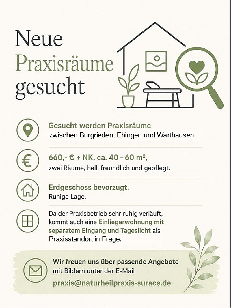 Neue Praxisräume gesucht